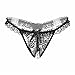 SELORY Women's Crotchless Lace Panties Pearls G-Strings Underwear Thong Lingerie T-Back Pack of 4