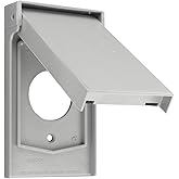Leviton 1-Gang Single 20 Amp or 30 Amp Locking Receptacle Wallplate Cover, Weather Resistant Thermoplastic, Device Mount, Ver
