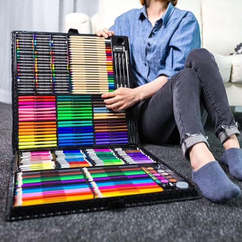 Set de Arte Profesional 288 Piezas, Kit de Dibujo Colores Profesionales, Colores de Dibujo de Boceto y Dibujo de Arte kit, Colorear, Ideal Regalo para Niños y Niñas, Adultos, Principiantes y Artistas