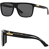 Gucci GG0748S Lettering Logo Rectangular -Shaped Non-Polarized Sunglasses for Men – Includes Luxury Eyewear Kit – Black Frame with Gray Lens