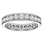 2.00 CT TW Round Diamond Eternity Wedding Band in 18K White Gold Channel Setting - Size 5