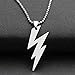 Dastan Stainless Steel Necklace Zeus Flash Lightning Bolt Pendant on Leather Cord-The Flash