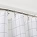 AIMJERRY White and Black Lattice Fabric Shower Curtain for Bathroom,Washable Curtain 71 Inch…