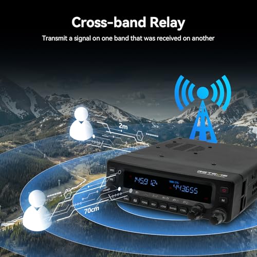 Retevis MA1 Amateur Radio Station, 50W Amateur Radio with Detachable Control Panel, Multi-Band Repeater, 2m/70cm/FM/AM, 800 Channels, Mobile Transceiver for Trucks, Amateur Events (1 Piece)
