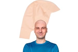 Kangaroo Latex Bald Cap for Adults - Tan Beige Realistic Head Skin Bald Cap Wig for Men and Women - Christmas Halloween Costume Fake Hat - Makeup Accessory for Theatrical, Cosplay and Dress up Apparel