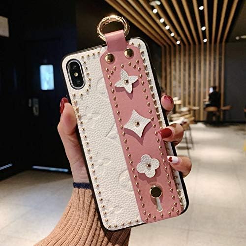 Boozuk iPhone 7/8 Plus Case with Holder, Luxury Stylish PU Leather Ultra Slim & Thin Soft TPU Anti-Slip Scratch Resistant Drop Proof Handheld Case with Hand Strap for Apple iPhone 7/8 Plus 5.5"