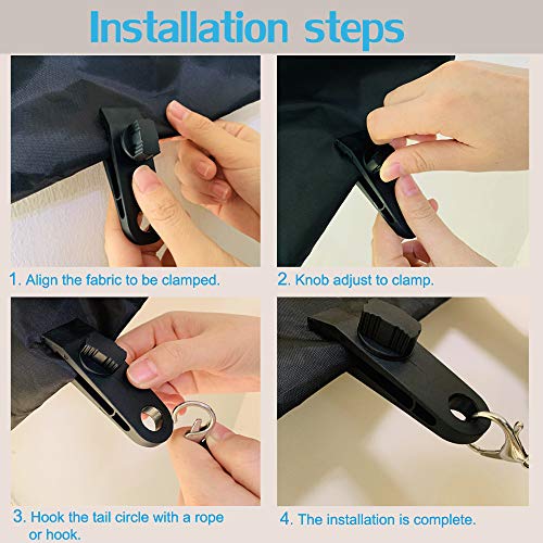 ZHSX 10pcs Tarp Clips, Heavy Duty Thumb Screw Lock Grips Strong Tent Clamps For Tarps Awning Clamp Clips Tent for Supporting Tarpaulins Canopies Sunshades Car Cover Boat Covers And Swimming Pool Cover