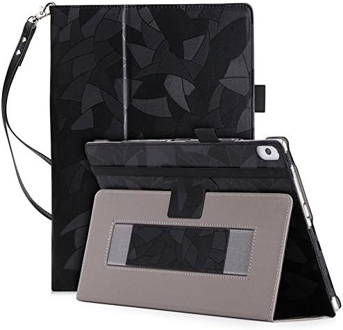 Lenovo Moto Tab 10.1 Case ,Hand Strap Premium PU Leather with Auto Sleep / Wake Up Case Triangle Support Cover with Flip Folio Case with Card Slots Shell for Lenovo Tab 4 10 Plus 10.1/Tab 10.0 Tablet (black)