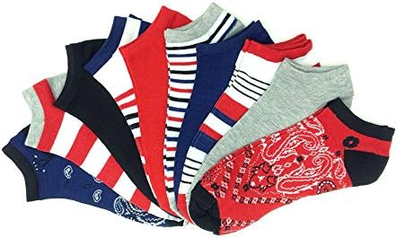 [954506-Assorted-9.11] Women's 10 Pack Fun Patterns &amp; Colors No Show Liner Socks