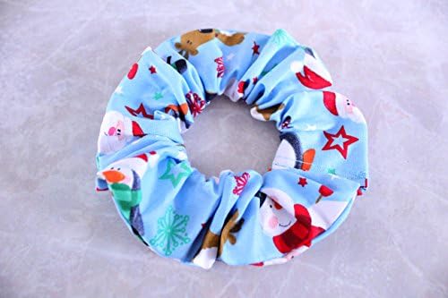 Christmas Santas Helpers Hair Scrunchie 100% Ccotton