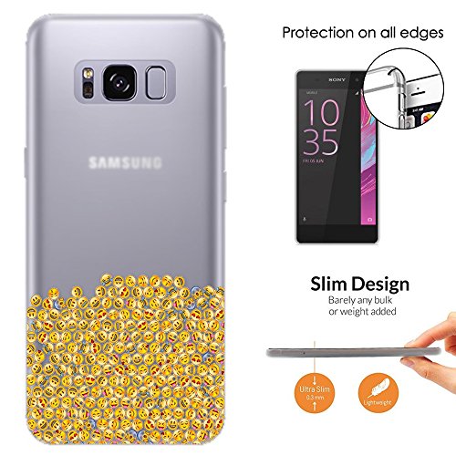c01410 – Emoji Collage Smiley Happy Laughter Sad Samsung Galaxy S8 CASE Slim Light All Edges Protection Cover