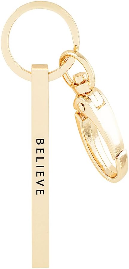 Me Plus Inspirational Positive Message Vertical Bar Pendant Keychain & Keyring