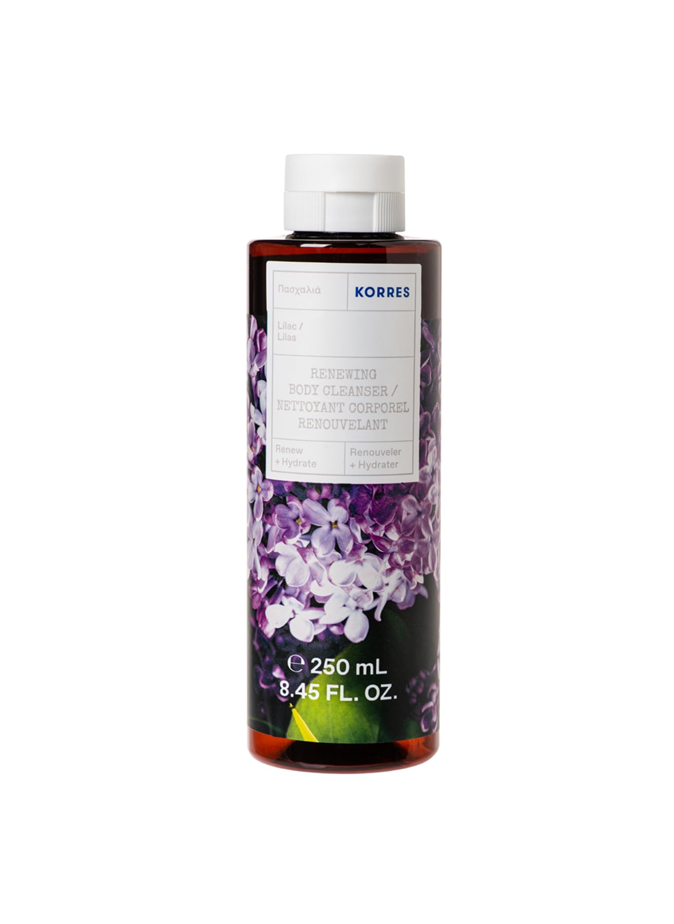 Korres Lilac Revitalising Shower Gel with Active Aloe Vera, dermatologically Tested, Vegan, 250 ml