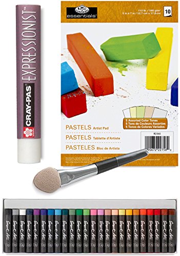 Oil Pastel Kit - 25 colors with Pastel Paper Pad & Applicator smudger with clear blender / Extender set