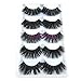 5 Pairs/Box 3D Real Mink False Eyelashes LASGOOS 100% Siberian Mink Fur Luxurious Soft Cross Thick Very Long Fluffy Party Dance Fake Eye Lashes SK02