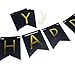 YGEOMER 28pcs Black and Gold Paper Pom Poms Paper Lanterns Folding Fan Banner Balloon, for Birthday Party Decoration