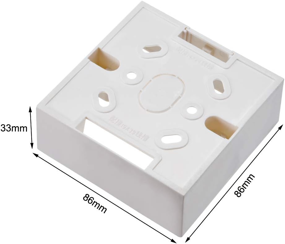 sourcing map Surface Mount Wall Switch Socket Box Outlet Single Gang 86 Type White, 86 Type 33mm Depth, 1pcs - Image 3