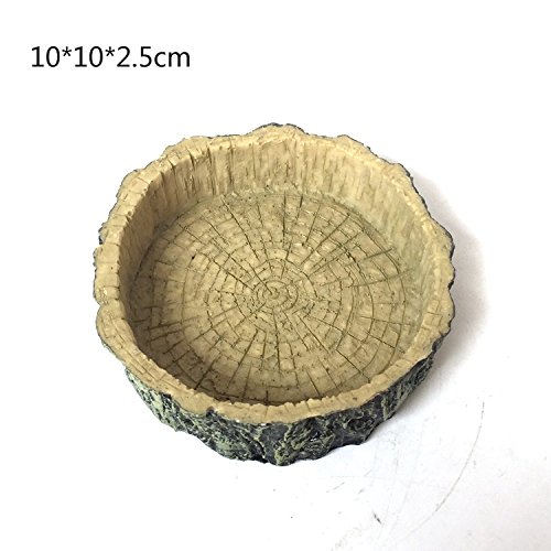 image for Stock Show 2Pcs Small Reptiles & Amphibians Animal Feeder Bowl, Resin 