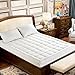 WARM HARBOR Mattress Pad Cover with 18” Deep Pocket Overfilled 300TC Cotton White Bed Topper By WarmHarbor Mattress Topper (Down Alternative, Queen)