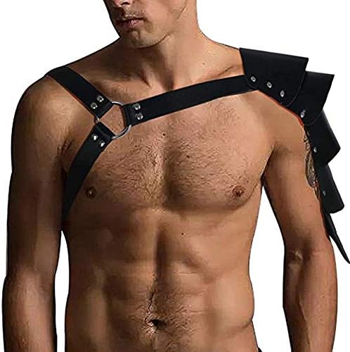 MyCHIC Men's Adjustable Leather Body Chest Harness Clubwear Costume
