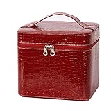 Coofit Beauty Box Crocodile Pattern Leather Makeup Case for Women Large