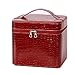 Coofit Beauty Box Crocodile Pattern Leather Makeup Case for Women Large