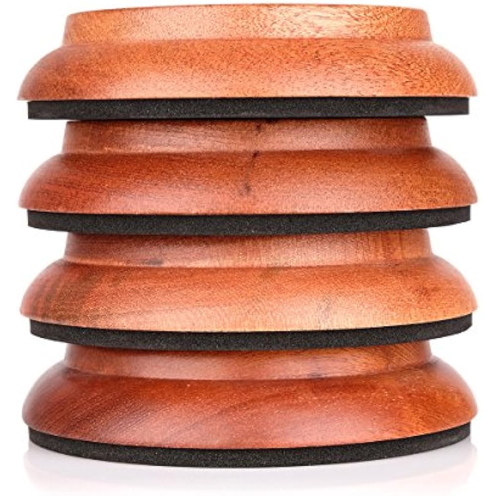 Upright Piano Caster Cups,Eison Solid Sapeliwood Leg Floor Protectors