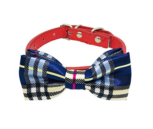 PET SHOW Pet Small Dogs Collar Attachment Bow Ties Puppies Cats Collar Charms Accessories Slides Bowties for Birthday Wedding Parties Assorted A Style Assorted Plaid Dot Styles Pack of 10 - Thumbnail 2