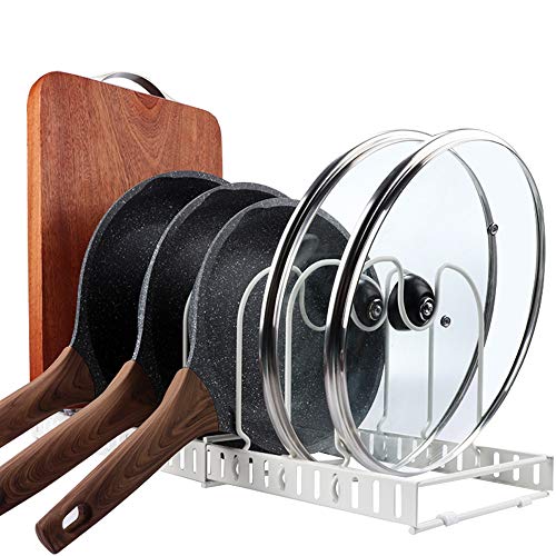 Expandable Pan Pot Lid Organizer Rack，Can Be Extended to 22.25