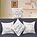 BLEUM CADE Merry Christmas Pillow Covers 4 Pack Gold Stamping Print Snowflakes Merry Christmas Decorative Sofa Throw Pillow Case Cushion Covers 18 X 18 Inch