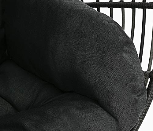 Dehner Hängesessel Maui mit Gestell, Ø 94 cm, Höhe 189.5 cm, inkl. Kissen, Stahl/Polyester, grau – Bild 8