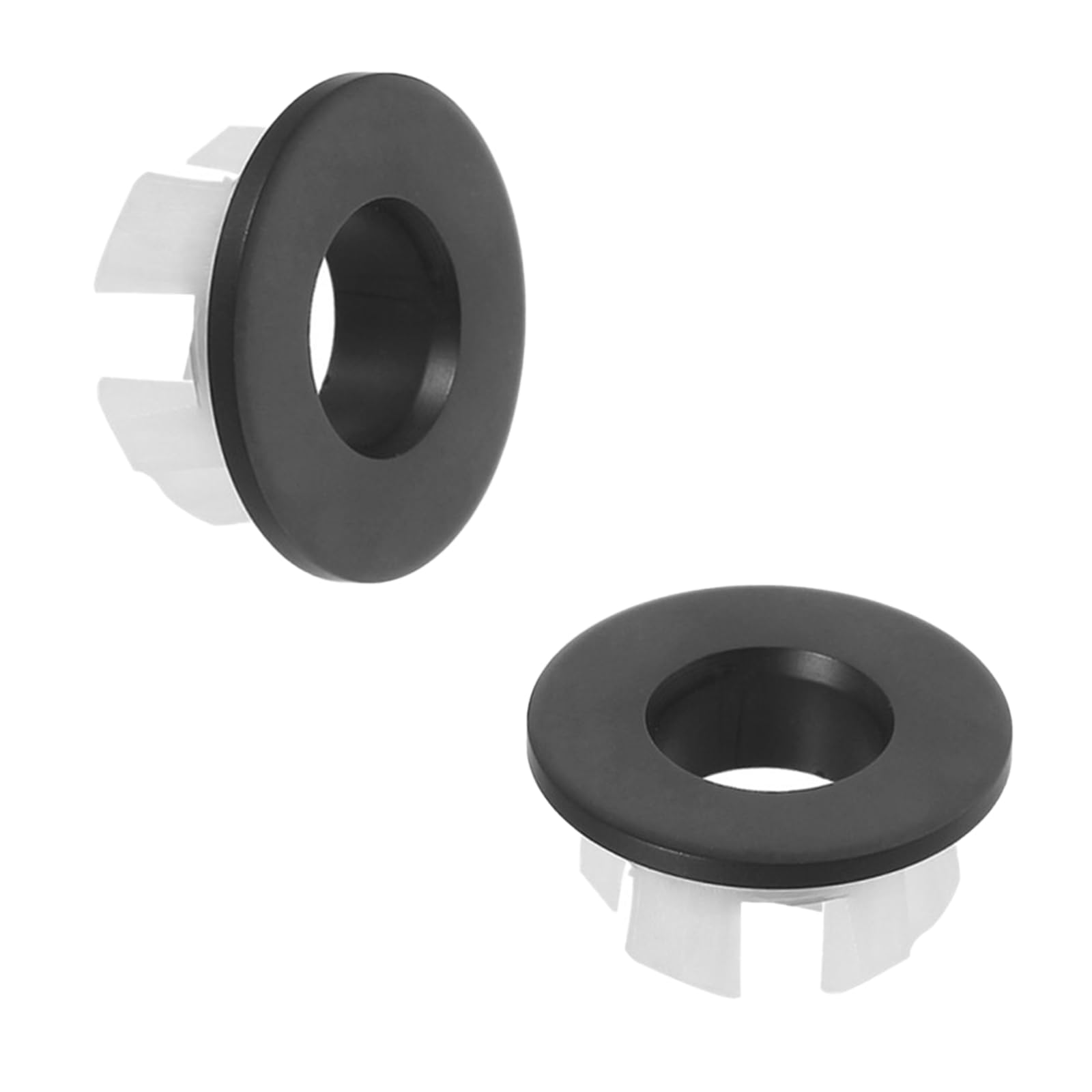 Photo 1 of 2 Pack Matte Black Kitchen Bathroom Sink Basin Vanity Sink Trim Overflow Cover, Copper Bathroom Wash Basin Decoration Overflow Cover Insertion Hole