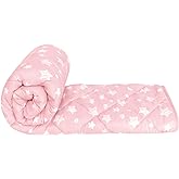 Baby Blanket for Boys and Girls, Soft Cozy Toddler Comforter Quilted with Pink Star Print, Ultra Soft Down Alternative Crib Comforter, 39x47 Inches