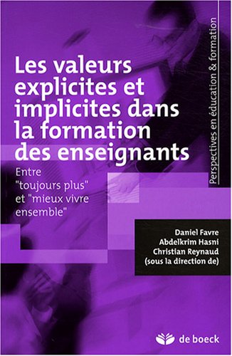 Les  valeurs explicites et implicites dans la formation des enseignants