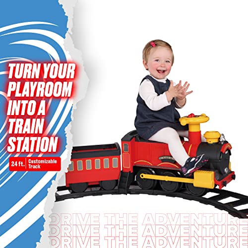 Rollplay Electric Train Ride On for Kids Featuring Real Cold Water