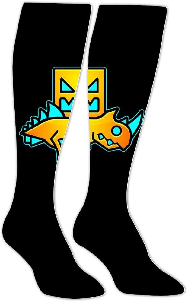 Geometry Spider Dash Socks Knee High Stockings Unisex 3D Pattern Printed Comfortable High Socks Adults