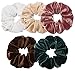 Ondder 5 Pack Large Velvet Scrunchies Hair Scrunchy Big Hair Bobble Elastics Hair Bands Headbands Women Scrunchies Bobbles Hair Ties, 5 Pieces