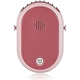 RUINUOKAI Portable Hanging Neck Fan Rechargeable Necklace Fan with Adjustable Lanyard 3 Speed Wearable Mini USB Personal Fan for Eyelash Women Kids Girls Men Outdoor Travel Camping Park (pink)