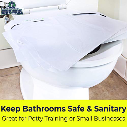 Biodegradable Half-Fold Toilet Seat Covers 250 Pk. Self-Flushing, Disposable Potty Papers Keep Toilets Clean and Family Healthy. Sanitary Paper Safety Covers for Commercial, Home, Travel and Kids Use - Thumbnail 3