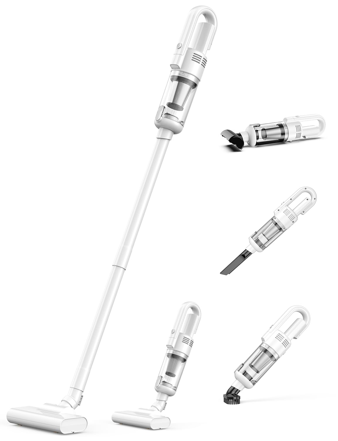 掃除機 コードレス Fochai【20000pa 強力吸引 革新モデル】スティック電気掃除機 5WAY 5種類ノズル 軽量 Type-C充電式 一人暮らし LEDライト照明 ワンプッシュでゴミ箱を開ける 水洗可能なステンレスフィルター 布団用ブラシ付 HEPA多重濾過 一人暮らし&お年寄り 低騒音 敬老の日 年末お掃除 日本語取扱説明書 車用/家庭用商品画像