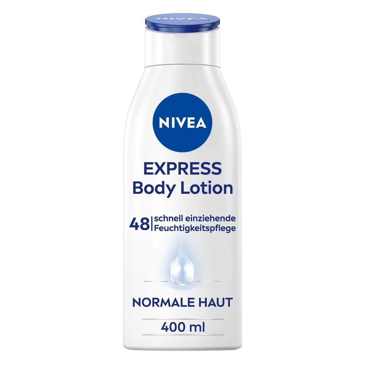 NIVEA Express Body Lotion (400 ml), Extra Fast Absorbing Body Lotion 3 in 1 Formula: 48h Care, Smoothness and Naturally Beautiful Skin