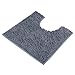 Vdomus Contour Bath Rug, Soft Shaggy U-Shaped Toilet Floor Mat Bathroom Carpet, 19 X 19 inches - Grey