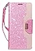 ProCase Galaxy Note 9 Wallet Case, Flip Kickstand Case with Card Slots Mirror Wristlet, Folding Stand Protective Cover for Galaxy Note 9 2018 -Glitterpink