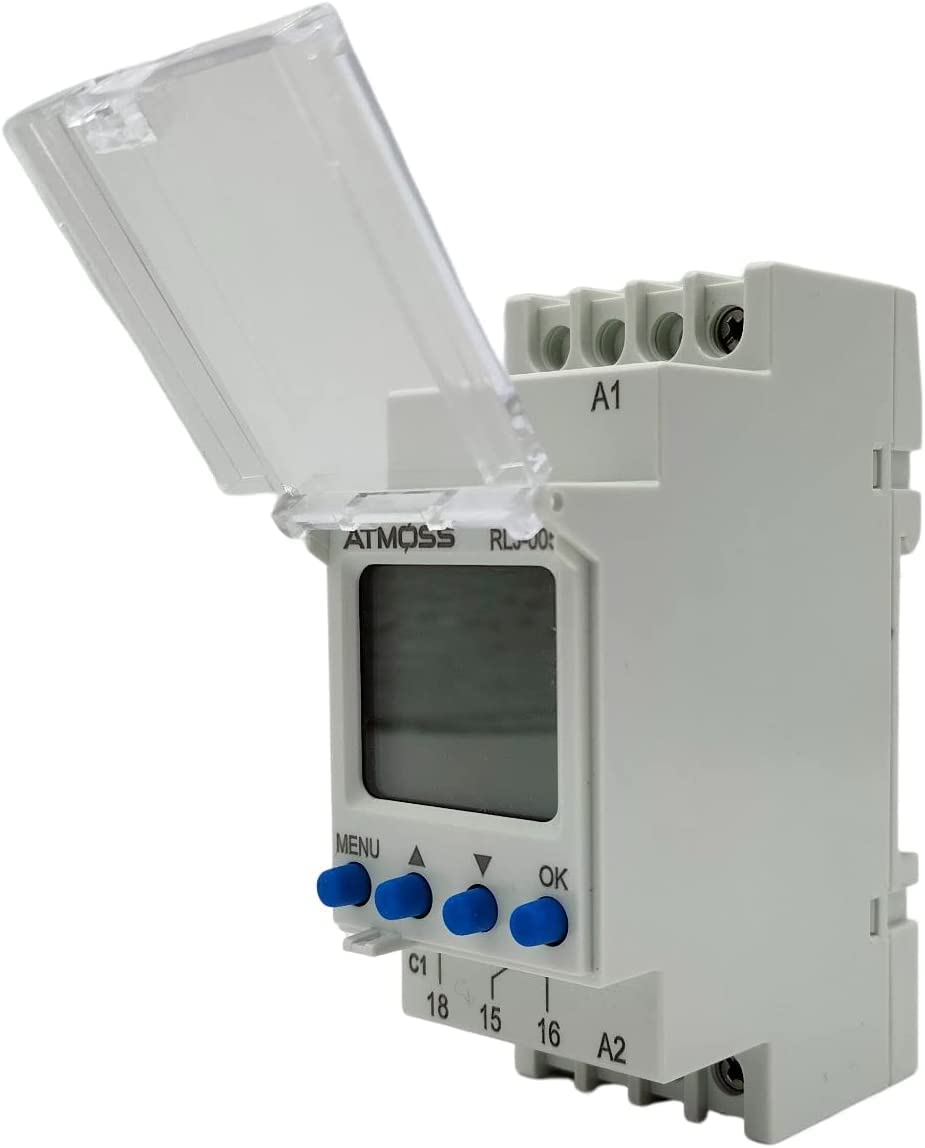 RASMACOR | Digital Time Switch Timers with Weekly Programmer | 52 Programs | Automatic Changing Summer/Winter | Holiday Mode | LCD Display | 5 Languages to Choose