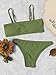SweatyRocks Women's Sexy Bikini Set Removable Strap Wrap Padding Ribbed Swimwear Set Green M