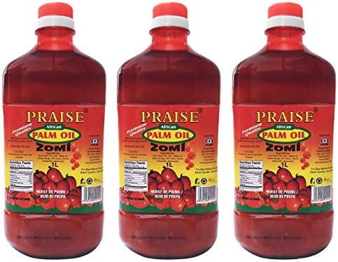 Praise Red Palm Oil, 1 - Liter (Pack of 3) - Zomi