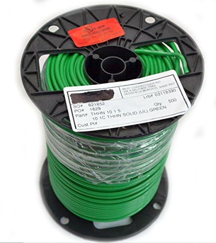 500' FT 10 Gauge AWG Green Ground Wire Solid Copper UL Listed Cable Allied Wire