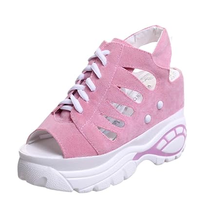 Womens Wedges Sandals Fish Mouth Thick Platform Wedges Loafers Shoes