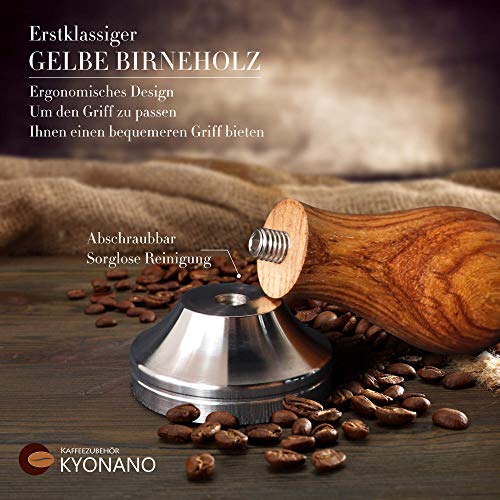 KYONANO Espresso Tamper 51 mm, Kaffee Tamper aus Hochwertigem Edelstahl und Chacate Pretoholzgriff, Barista Tamper inkl… – Bild 4