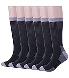 Men's Cushion Hiking Crew Socks,6 Pack Athletic Running Sport Cotton Socks